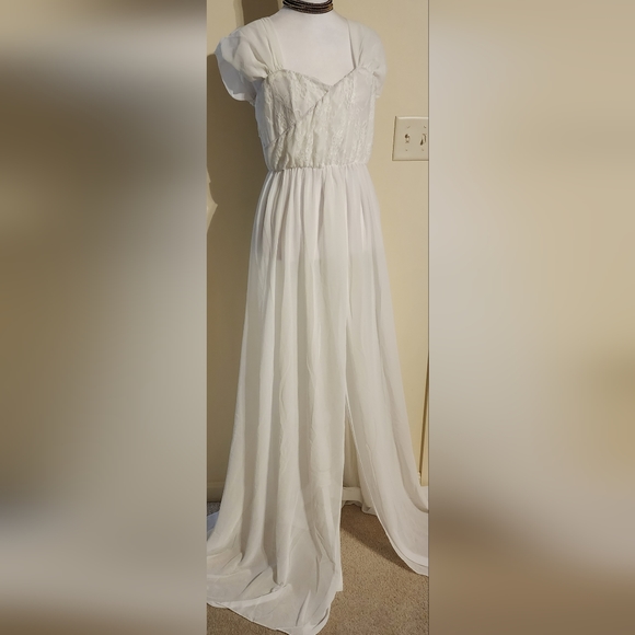 Great Photoshoot Maternity Dress Off the Shoulder Chiffon Long Gown XL - Picture 5 of 12